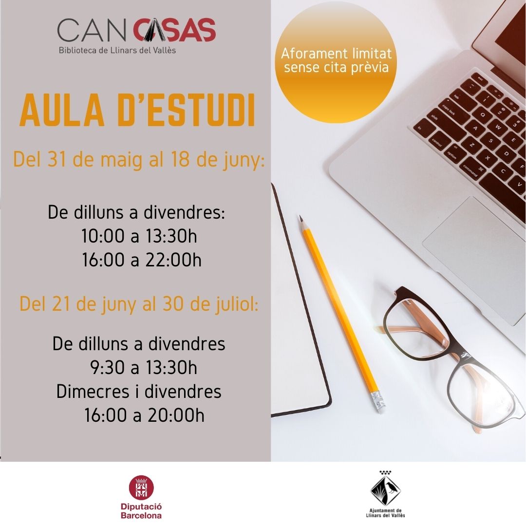 Aula d'estudi a la Biblioteca Can Casas
