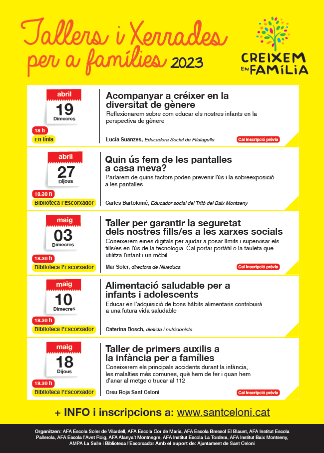 Tallers i Xerrades per a famílies: Acompanyar a créixer en la diversitat de gènere
