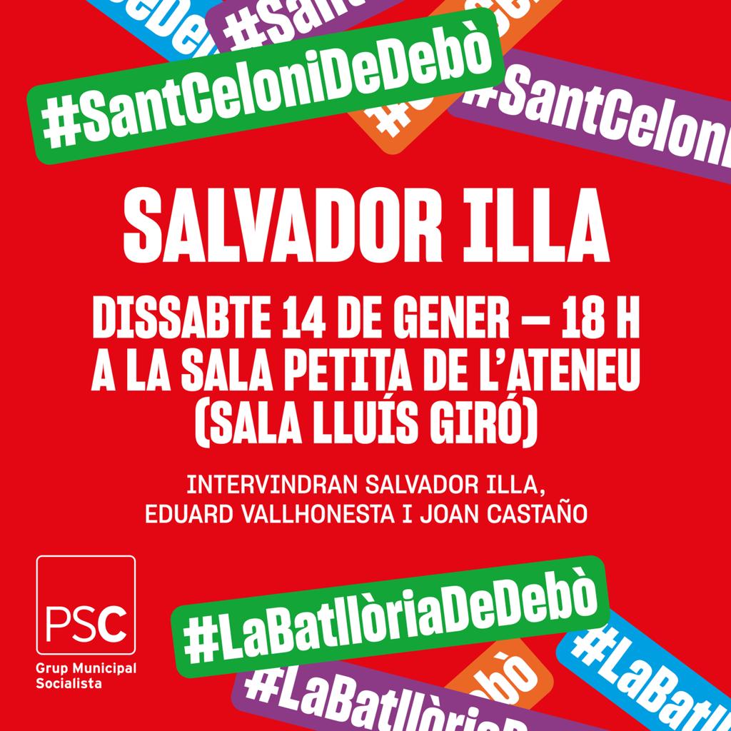 Acte de partit amb Salvador Illa, secretari general del Partit dels Socialistes de Catalunya