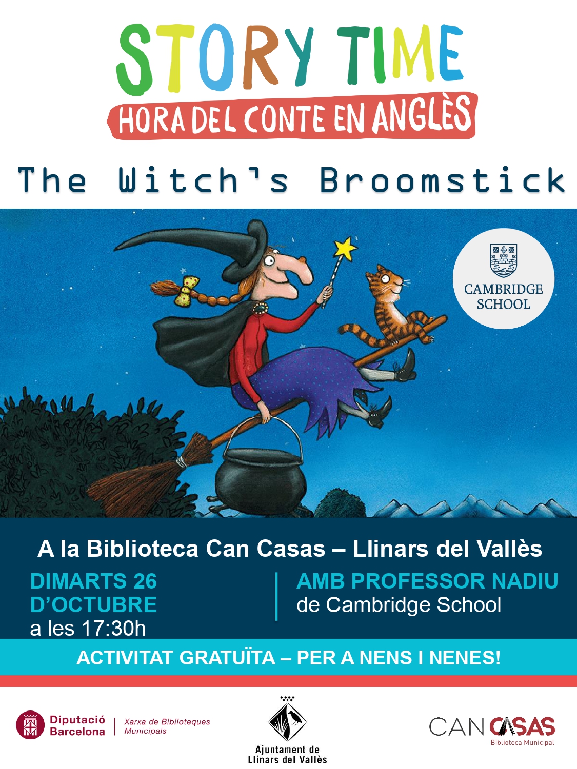 Hora del conte en anglès - The witch's Broomstich