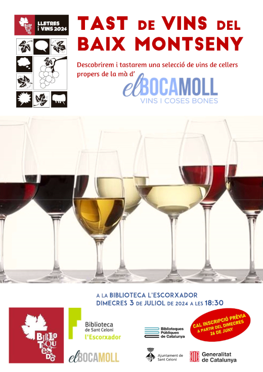 Els vins del Baix Montseny. Xerrada + Tast de vi PLACES EXHAURIDES