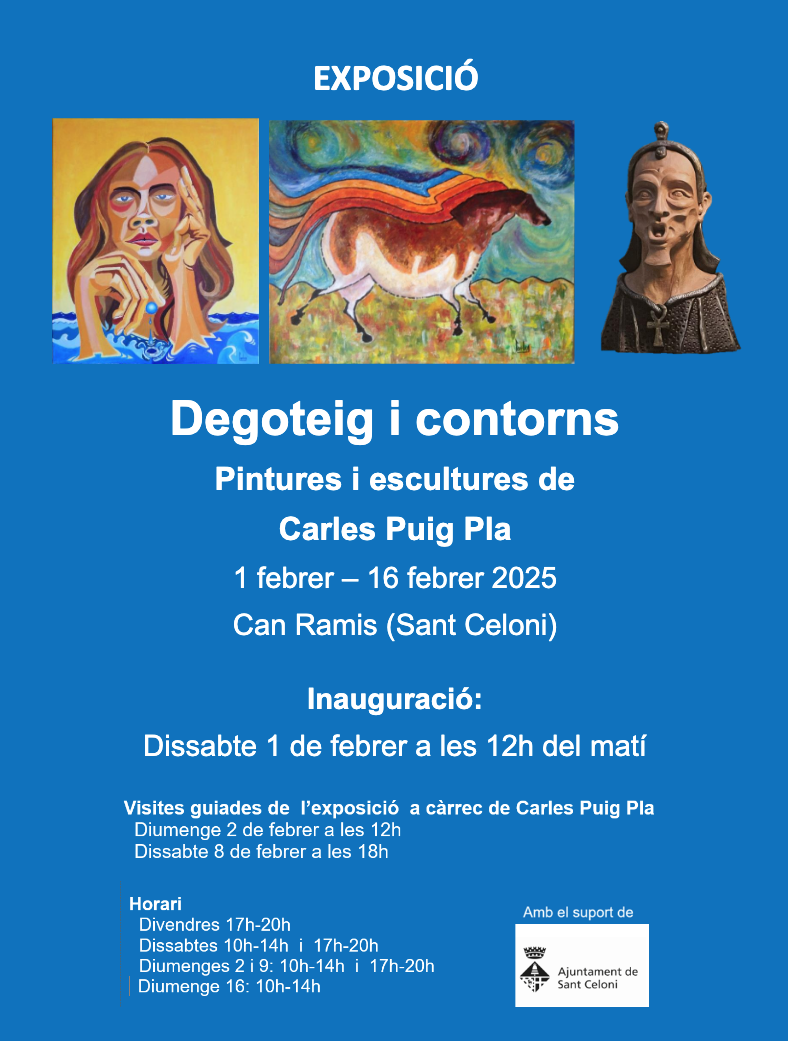 Inauguració de l'exposició Degoteig i contorns. Pintures i escultures de Carles Puig Pla a Can Ramis