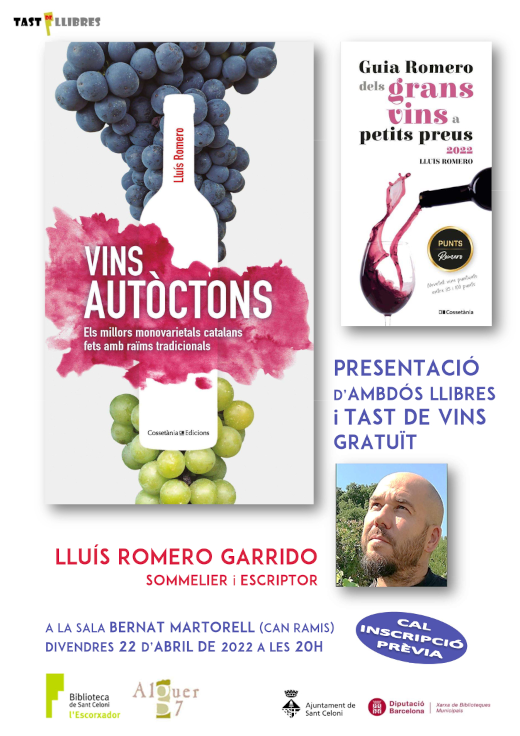 Tast de llibres i de vins amb el sommelier i escriptor Lluís Romero Garrido