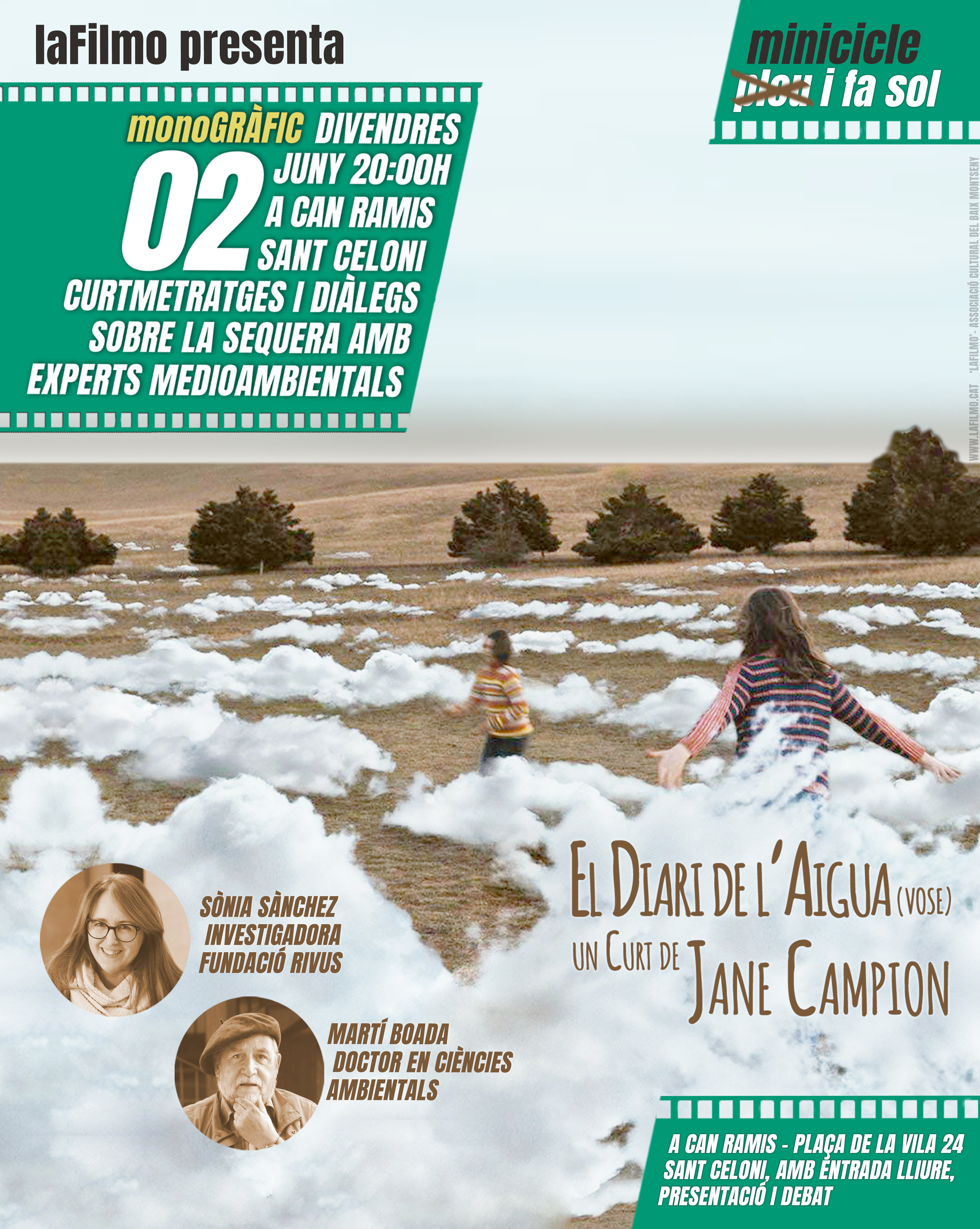 Cinema Els diaris de l'aigua de Jane Campion i Col·loqui amb Martí Boada i Sònia Sànchez