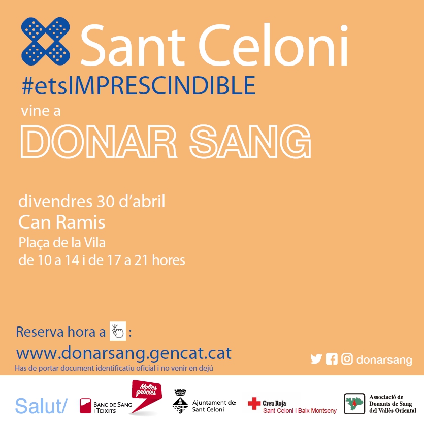 Donació de sang. Cal reservar hora