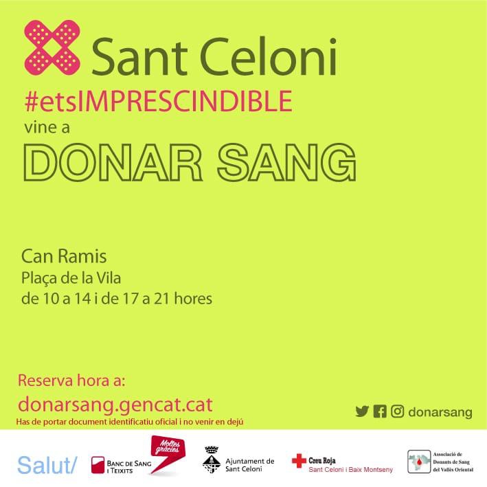 Donació de sang. Cal reservar hora