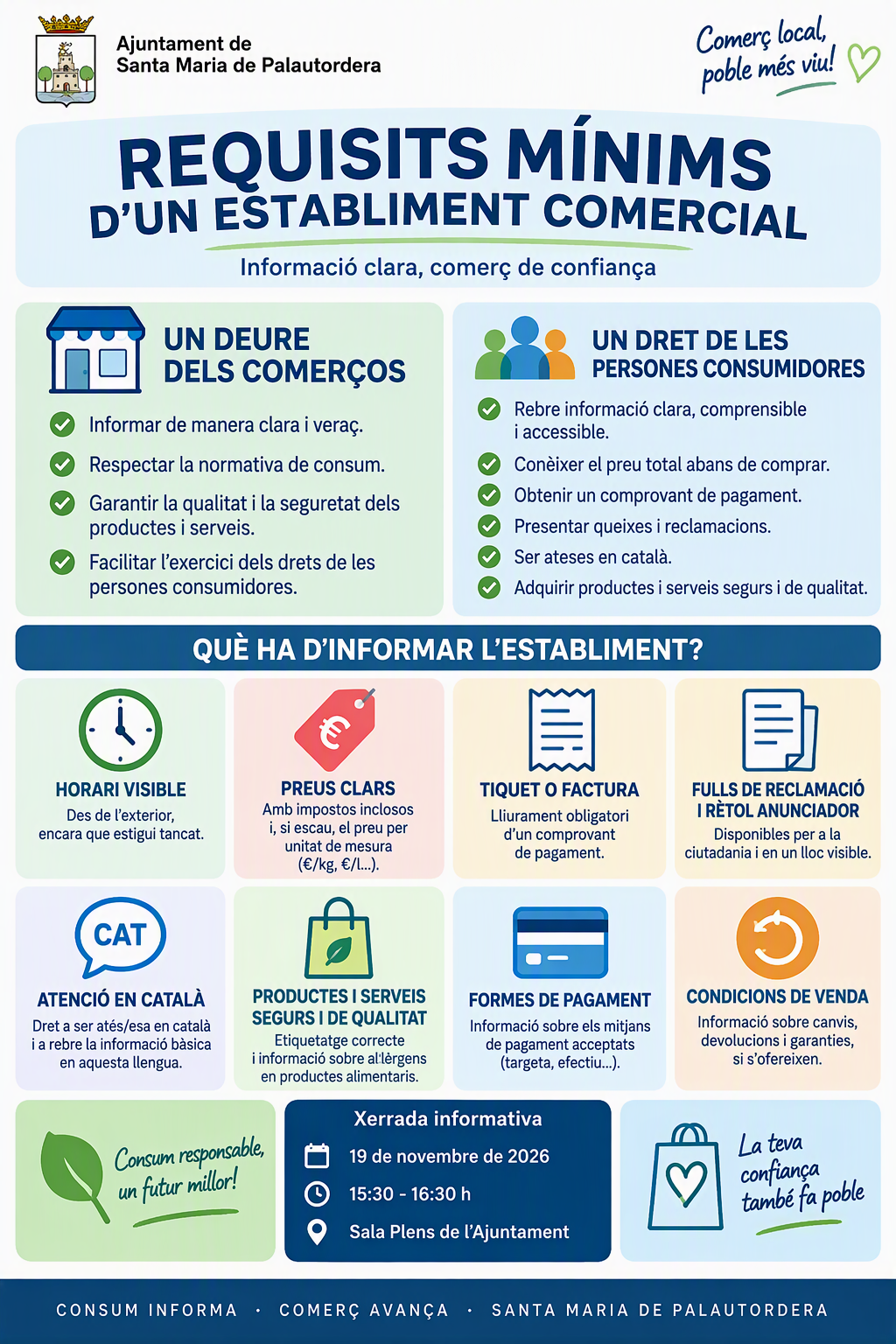 Xerrada informativa: Requisits mínims d'un establiment comercial