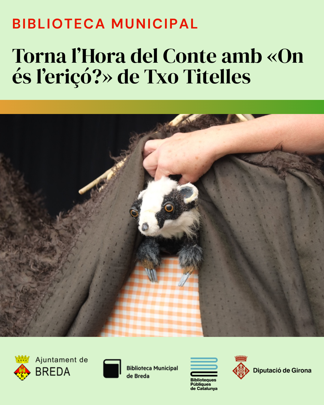 L’Hora del Conte a Breda amb «On és l’eriçó?»