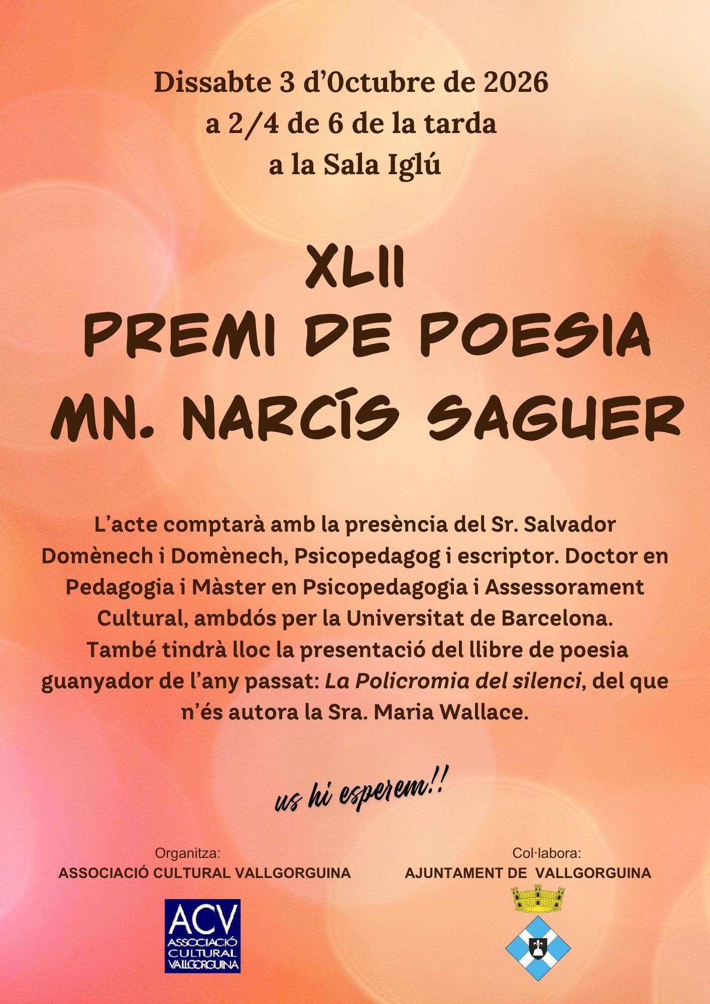 XLII Premi de poesia Mn. Narcís Saguer