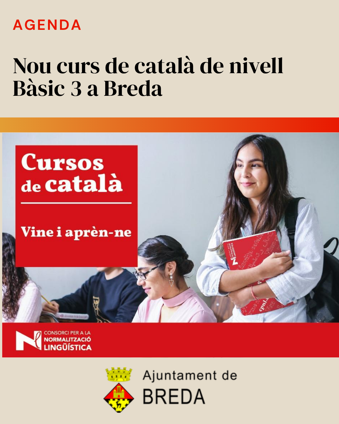 Breda acull un nou curs de català de nivell Bàsic 3