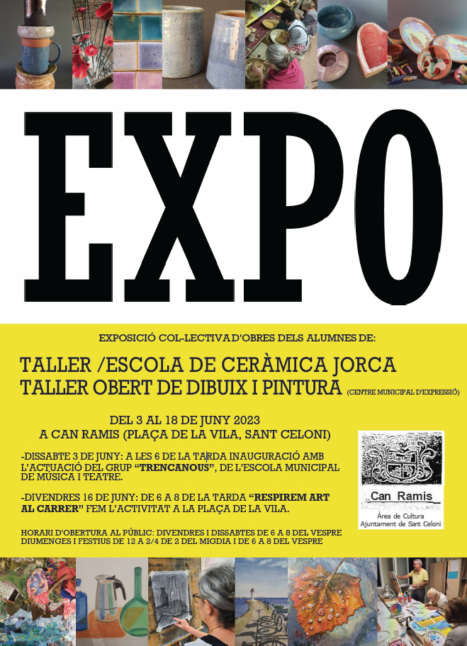 Inauguració Exposició obres d'alumnes de l'escola/taller Jorca i del Taller de dibuix i pintura del CME