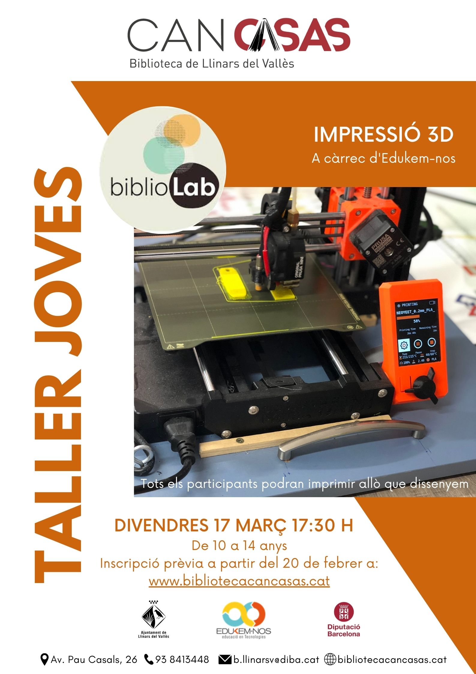 Taller joves BiblioLab - Impressio 3D