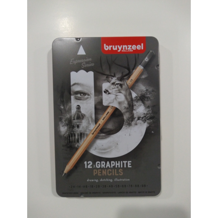 Caixa de llapis de dibuix 12 u (9B-2H)