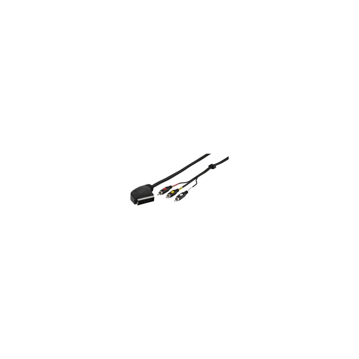 Cable vídeo  euroconector SCART(M)-3XRCA(M) 2m