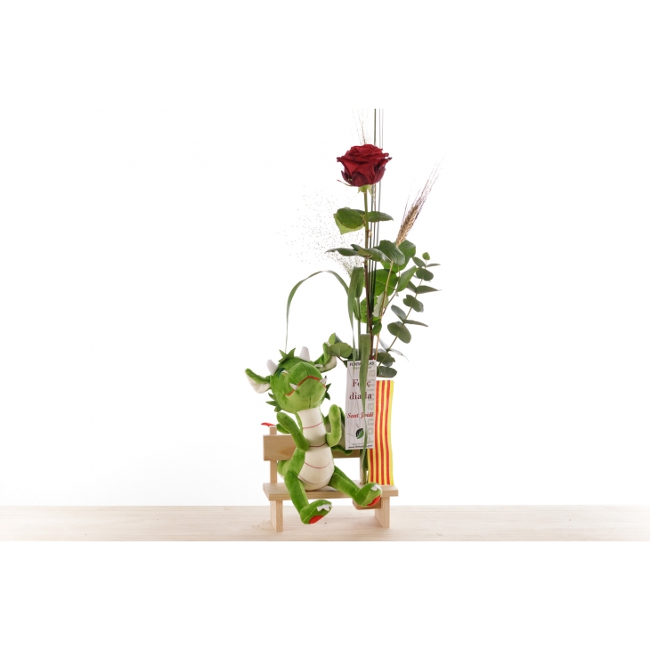1 Rosa - Drac Eldor 45cm de Sant Jordi