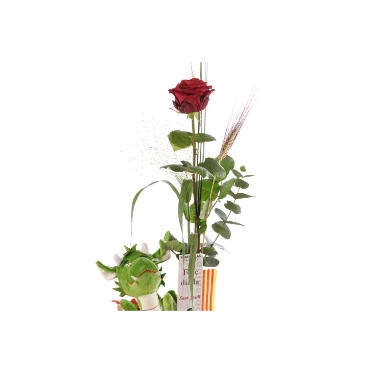 1 Rosa - Drac Eldor 45cm de Sant Jordi