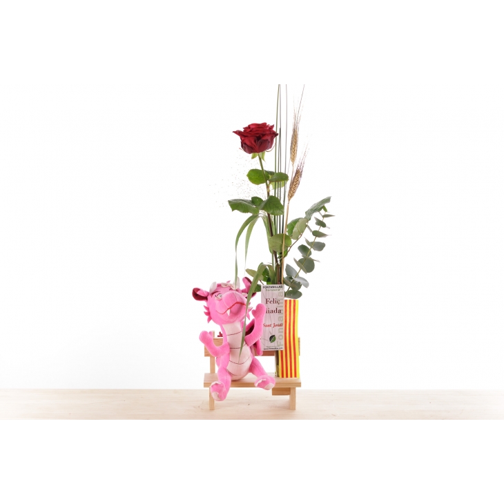 1 Rosa - Drac Eldor 45cm de Sant Jordi