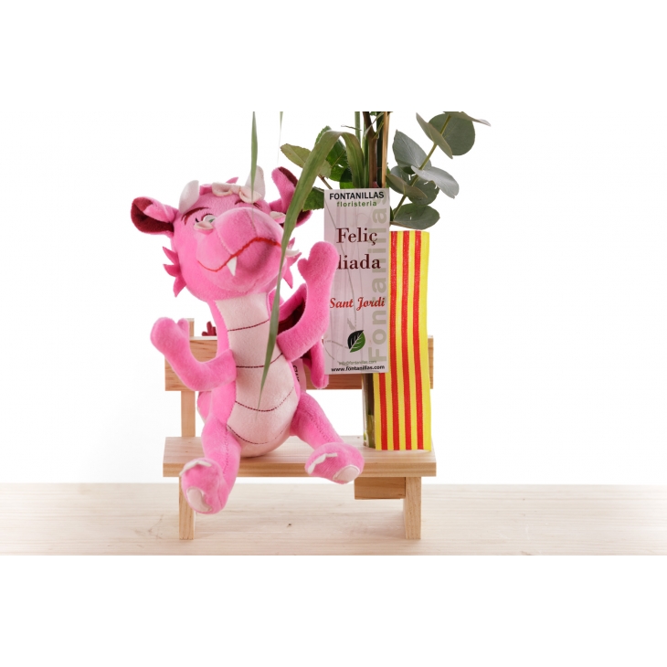 1 Rosa - Drac Eldor 45cm de Sant Jordi