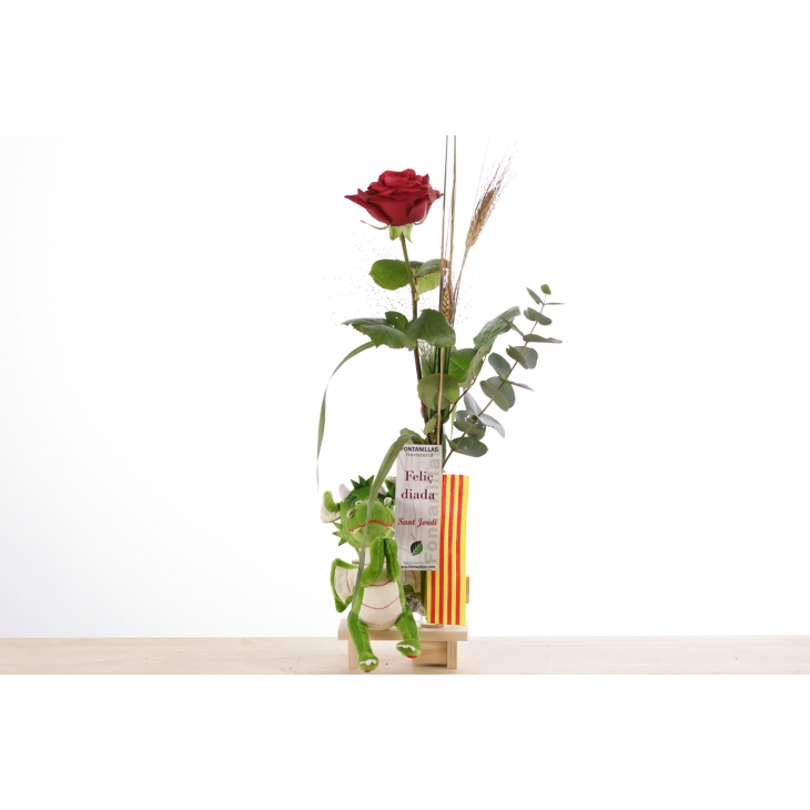 1 Rosa - Drac Eldor 45cm de Sant Jordi