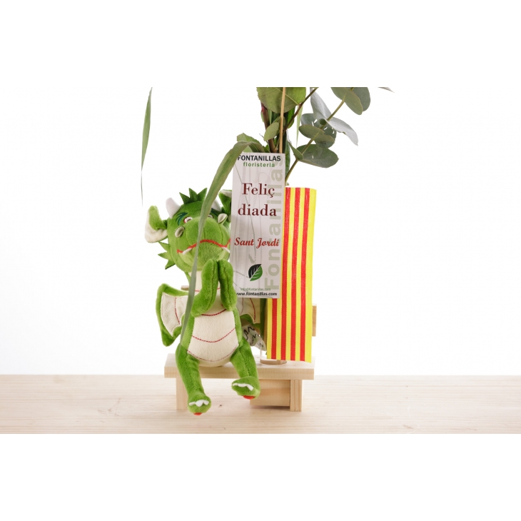 1 Rosa - Drac Eldor 45cm de Sant Jordi