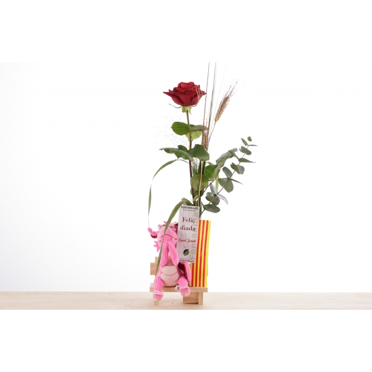 1 Rosa - Drac Eldor 45cm de Sant Jordi