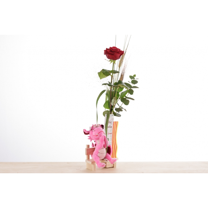 1 Rosa - Drac Eldor 45cm de Sant Jordi