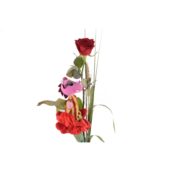 1 Rosa - Drac Eldor 45cm de Sant Jordi