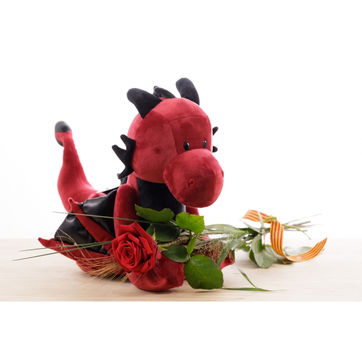 1 Rosa - Drac Eldor 45cm de Sant Jordi