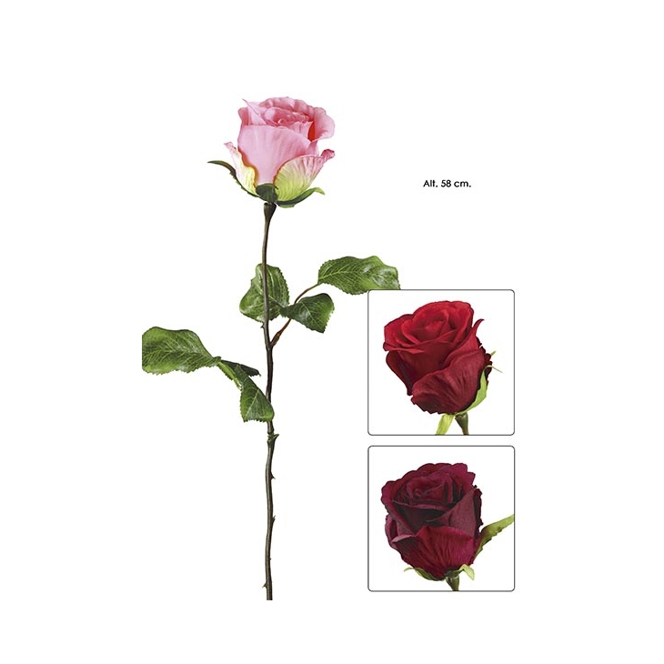 Cap. De Rosa. 58 Cm. Vermell Fort. Artificial. (Caixa 1 Uni.)