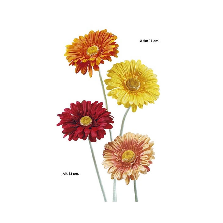 Gerbera. 53 Cm. Taronja. Artificial. (Caixa 24 Uni.)