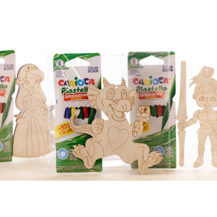 FIGURA DE FUSTA AMB LLAPIS DE COLORS ‘ INFANTIL’