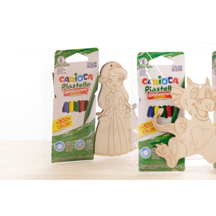 FIGURA DE FUSTA AMB LLAPIS DE COLORS ‘ INFANTIL’