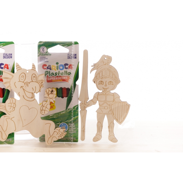 FIGURA DE FUSTA AMB LLAPIS DE COLORS ‘ INFANTIL’