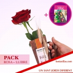 Pack 1 Rosa de St. Jordi  'CON FUSTA' + Llibre Geganters de Sant Celoni thumb