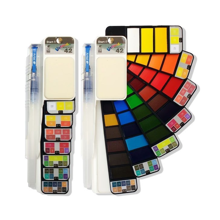 Start aquarel.la ventall + pinzell 42 colors